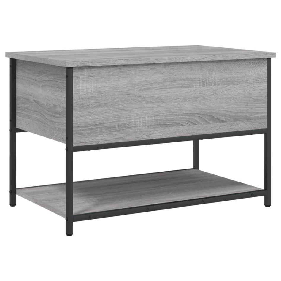 Banco de almacenaje madera ingeniería gris Sonoma 70x42,5x47