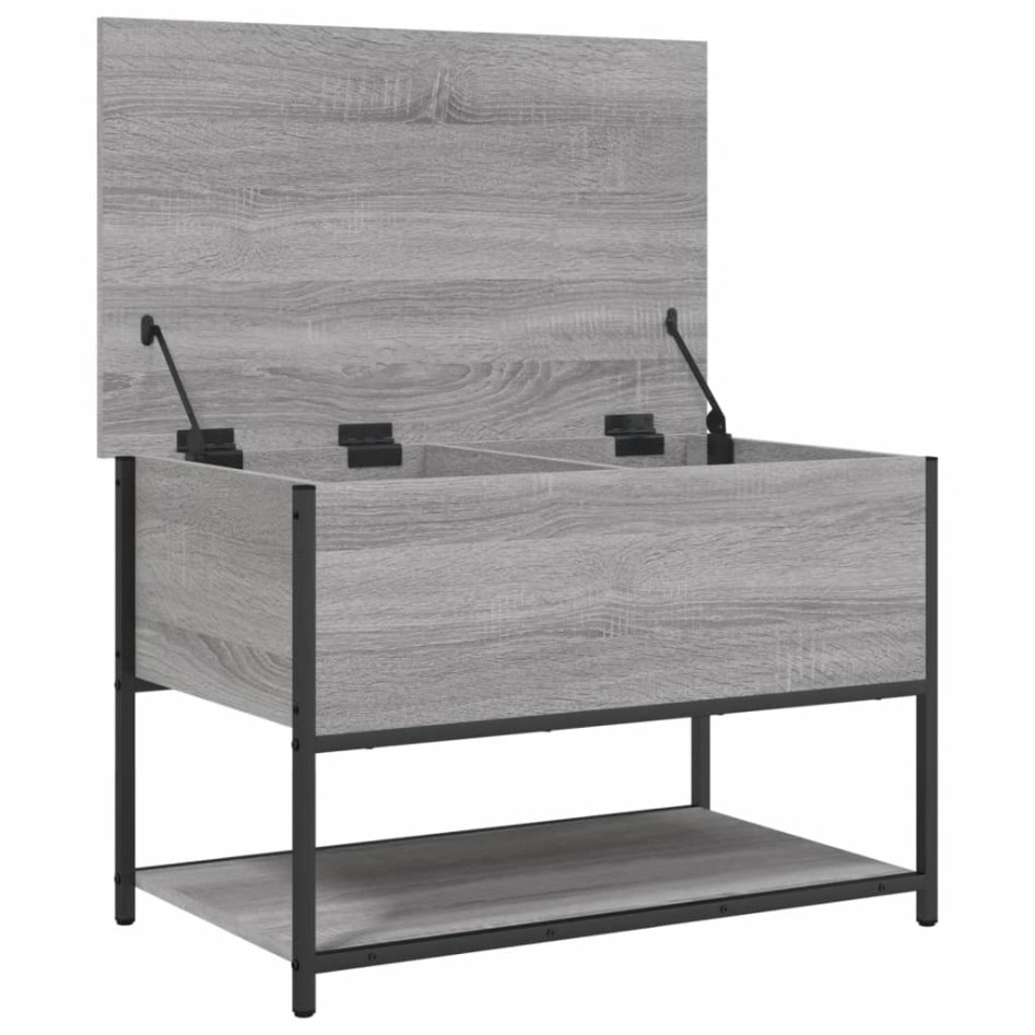 Banco de almacenaje madera ingeniería gris Sonoma 70x42,5x47