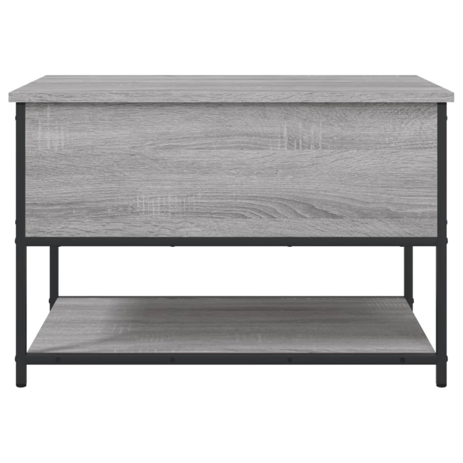 Banco de almacenaje madera ingeniería gris Sonoma 70x42,5x47