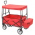 Carrito de mano plegable de acero con capota