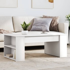 Mesa de centro madera de ingeniería blanco 102x55x42