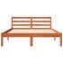 Cama sin colchón madera maciza de pino marrón cera 140x190
