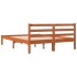 Cama sin colchón madera maciza de pino marrón cera 140x190