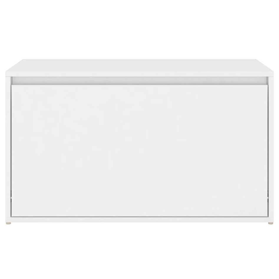 Banco de pasillo de madera de ingeniería blanco 80x40x45