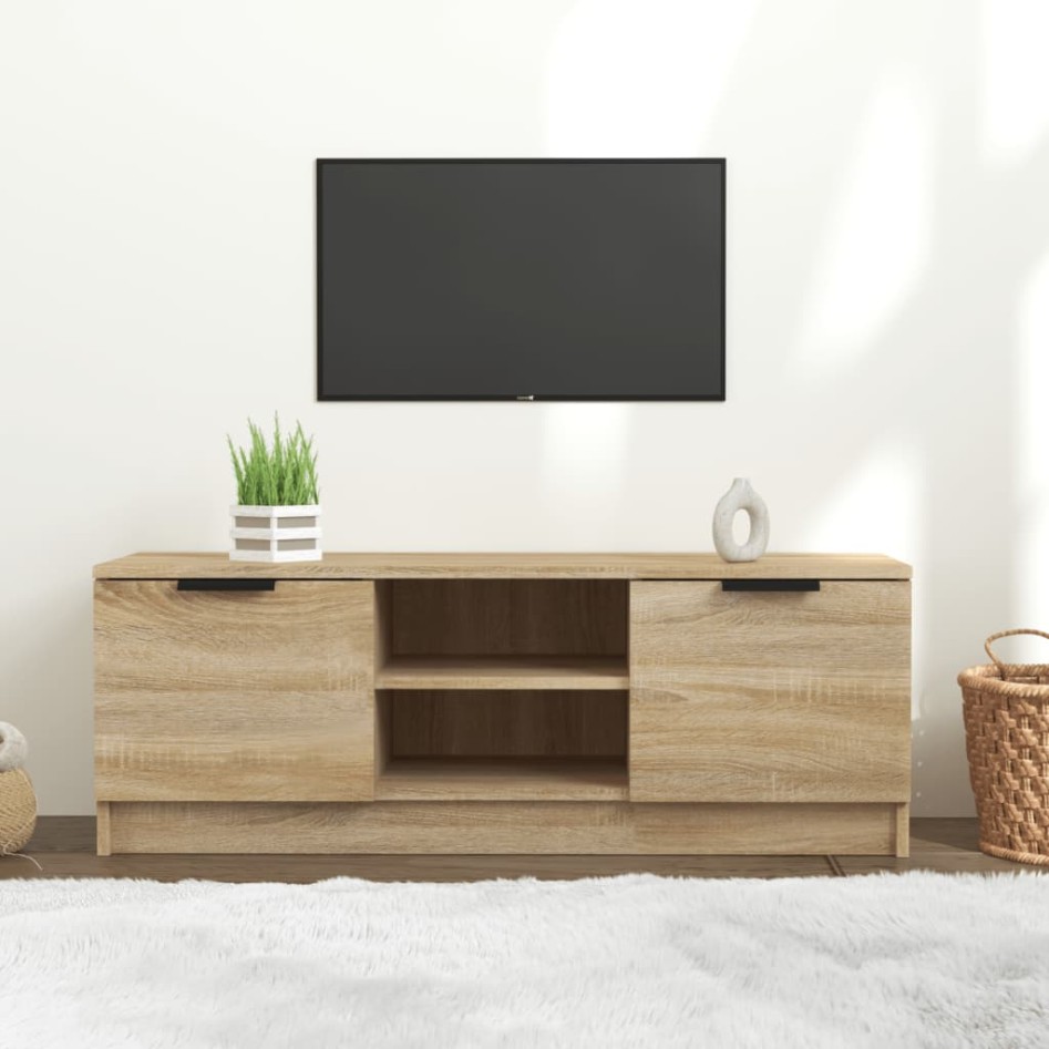 Mueble de TV madera contrachapada roble Sonoma 102x35x36,5