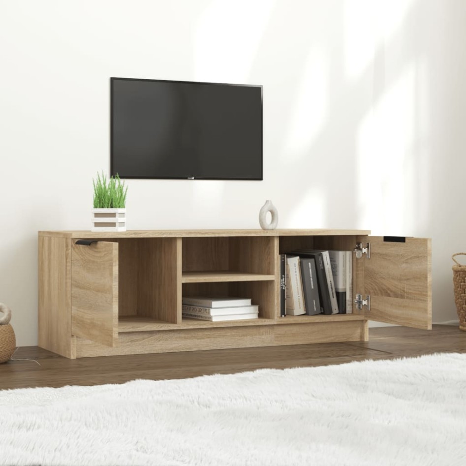 Mueble de TV madera contrachapada roble Sonoma 102x35x36,5