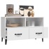 Mueble de TV madera contrachapada blanco brillo 80x36x50