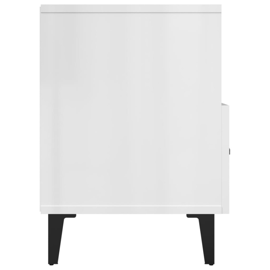 Mueble de TV madera contrachapada blanco brillo 80x36x50