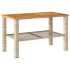 Mesa de jardín ratán sintético madera acacia beige 70x38x42