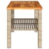Mesa de jardín ratán sintético madera acacia beige 70x38x42