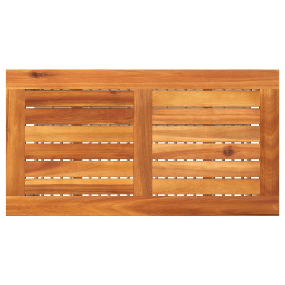 Mesa de jardín ratán sintético madera acacia beige 70x38x42