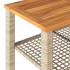 Mesa de jardín ratán sintético madera acacia beige 70x38x42