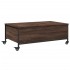 Mesa de centro con ruedas madera ingeniería marrón 91x55x34