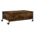 Mesa de centro con ruedas madera ingeniería roble 91x55x34