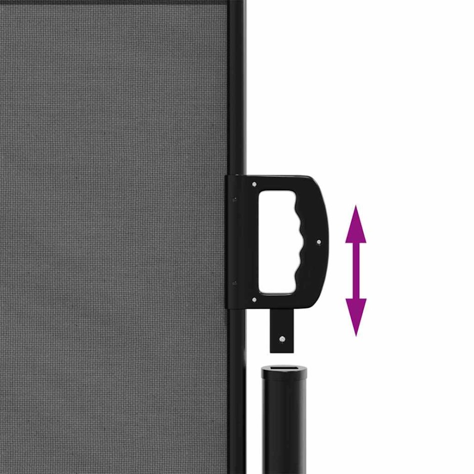 Toldo lateral retráctil gris antracita 140x500