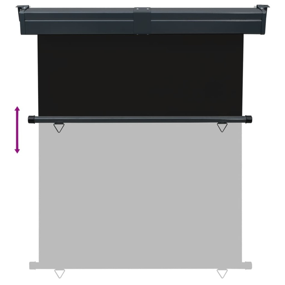 Toldo lateral de balcón negro 145x250