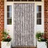 Cortina antimoscas chenilla marrón y blanco 90x200