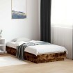Estructura de cama sin colchón madera roble ahumado 90x190 cm