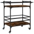Carrito de cocina madera ingeniería roble ahumado 82x40x78,5