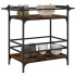 Carrito de cocina madera ingeniería roble ahumado 82x40x78,5