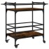 Carrito de cocina madera ingeniería roble ahumado 82x40x78,5