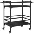 Carrito de cocina de madera de ingeniería negro 82x40x78,5