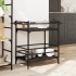 Carrito de cocina de madera de ingeniería negro 82x40x78,5