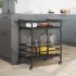 Carrito de cocina de madera de ingeniería negro 82x40x78,5
