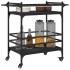 Carrito de cocina de madera de ingeniería negro 82x40x78,5