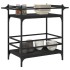 Carrito de cocina de madera de ingeniería negro 82x40x78,5
