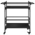 Carrito de cocina de madera de ingeniería negro 82x40x78,5