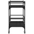 Carrito de cocina de madera de ingeniería negro 82x40x78,5