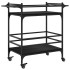 Carrito de cocina de madera de ingeniería negro 82x40x78,5