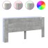 Cabecero de cama con luz LED gris hormigón 220x16,5x103,5