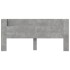 Cabecero de cama con luz LED gris hormigón 220x16,5x103,5