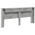 Cabecero de cama con luz LED gris hormigón 220x16,5x103,5