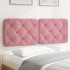 Cabecero de cama acolchado terciopelo rosa 140