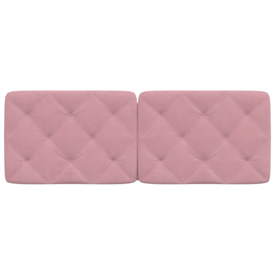 Cabecero de cama acolchado terciopelo rosa 140