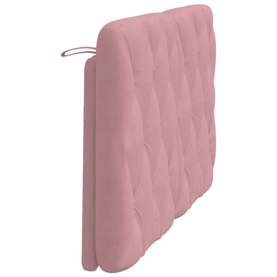 Cabecero de cama acolchado terciopelo rosa 140