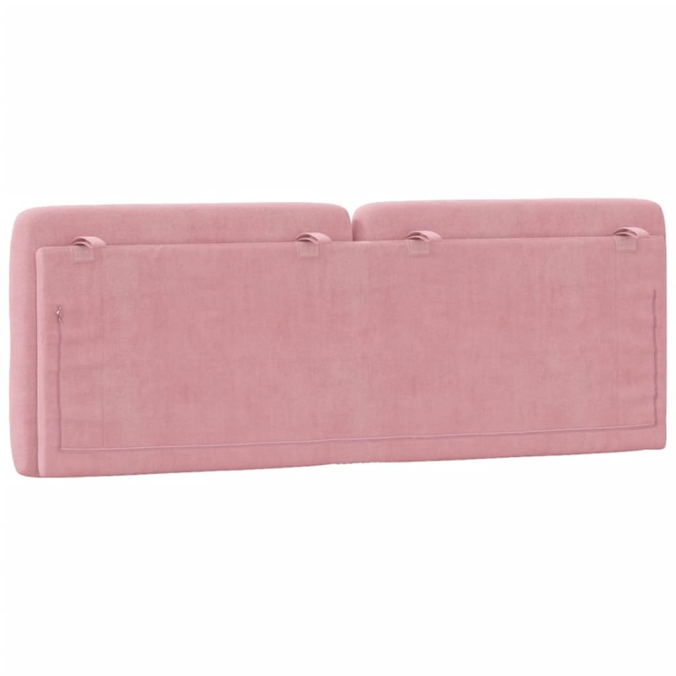 Cabecero de cama acolchado terciopelo rosa 140