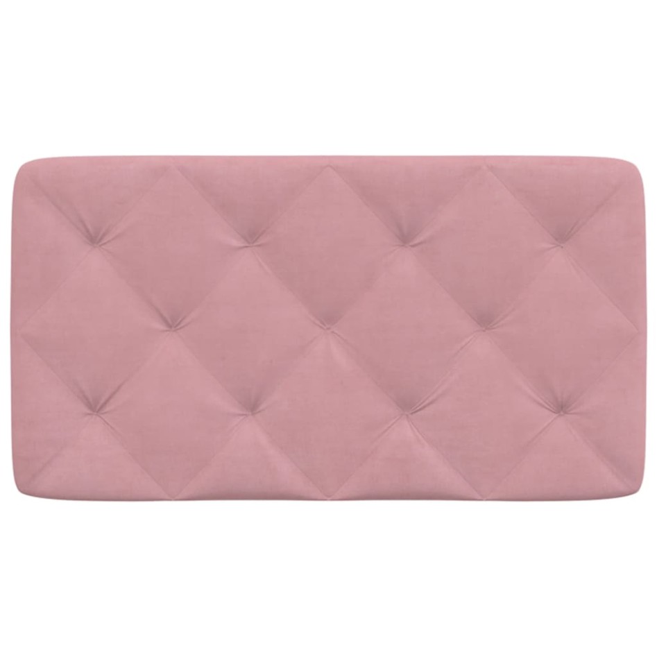 Cabecero de cama acolchado terciopelo rosa 80