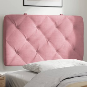 Cabecero de cama acolchado terciopelo rosa 90