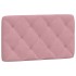 Cabecero de cama acolchado terciopelo rosa 90