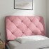 Cabecero de cama acolchado terciopelo rosa 90