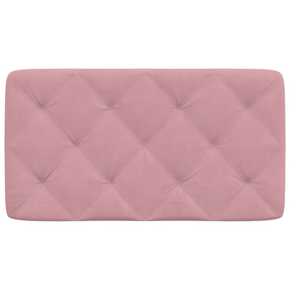 Cabecero de cama acolchado terciopelo rosa 90