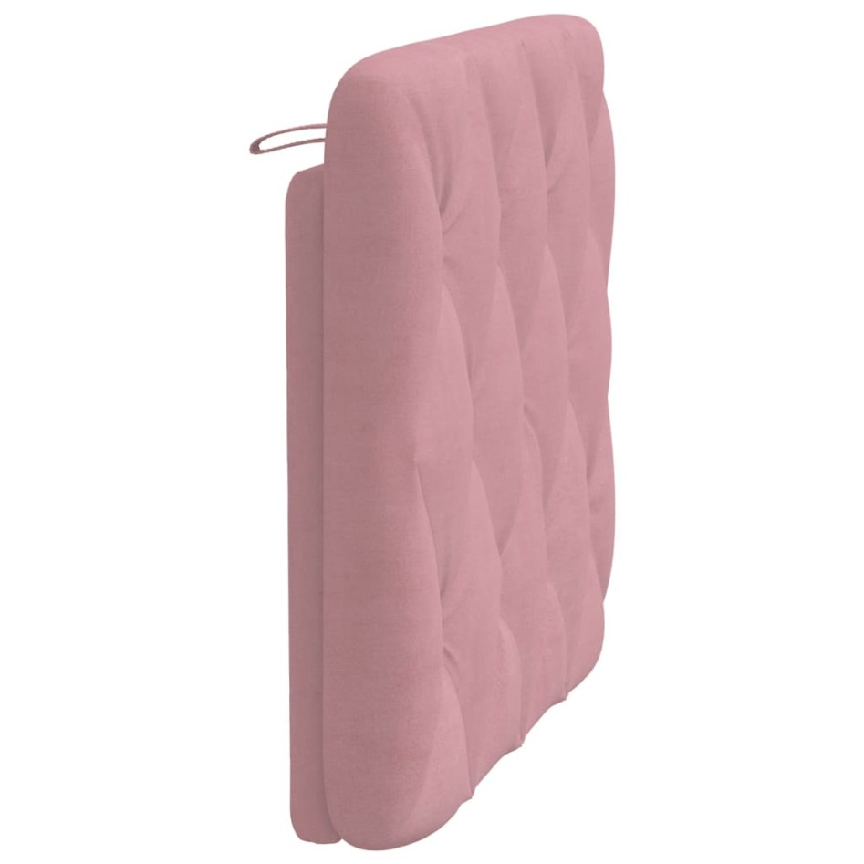 Cabecero de cama acolchado terciopelo rosa 90