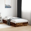 Estructura cama sin colchón madera roble ahumado 75x190 cm