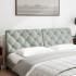 Cabecero de cama acolchado terciopelo gris claro 180