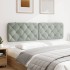 Cabecero de cama acolchado terciopelo gris claro 180