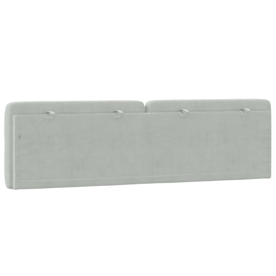 Cabecero de cama acolchado terciopelo gris claro 180